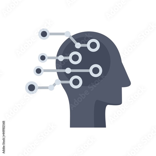 Artificial intelligent icon flat isolated vector