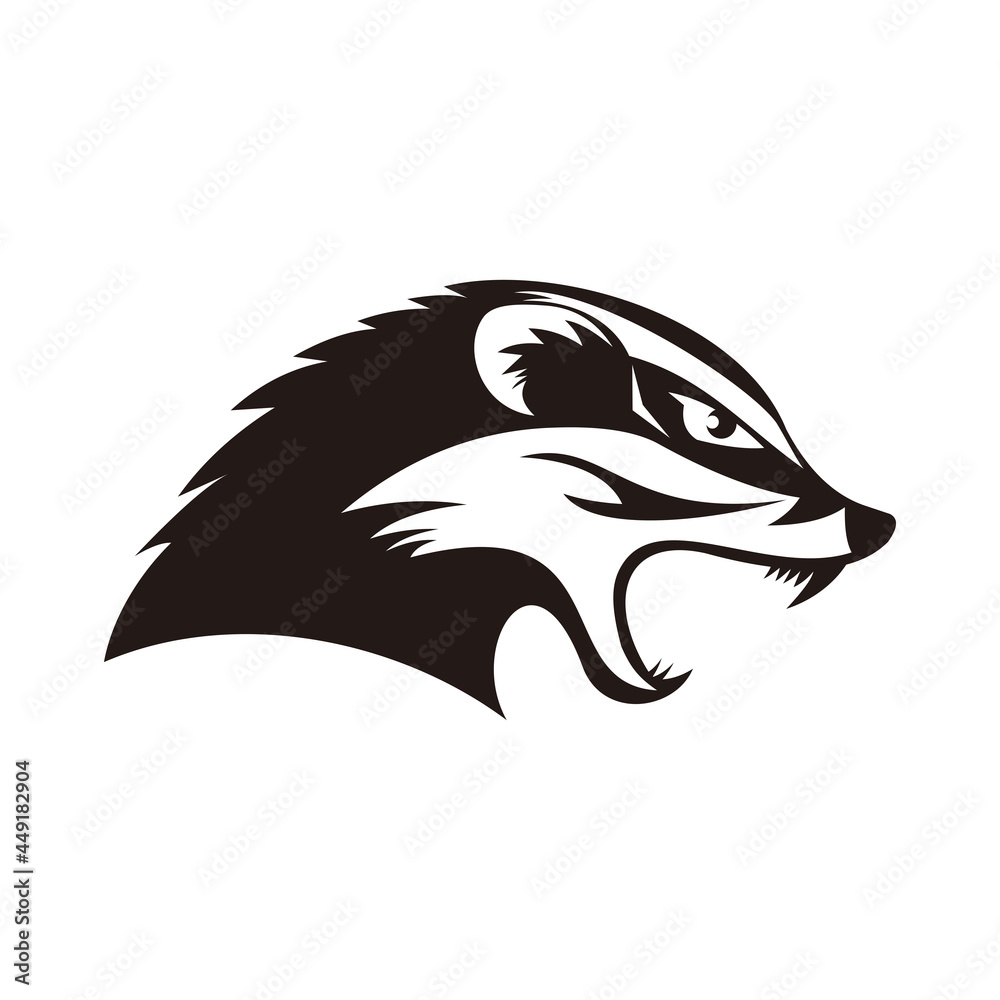 badger head logo design template