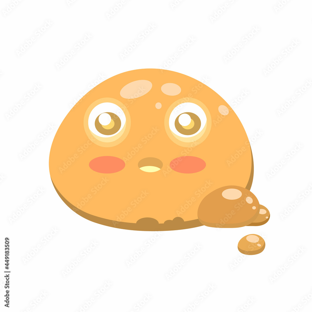 Slime Emoji.Yellow slime on white background. Vector illustration Slime Emoji.Yellow slime on white background. Vector illustration