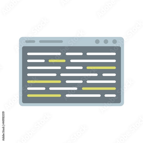 Web page machine learning icon flat isolated vector