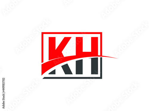 K H, KH Letter Logo Design © Rubel
