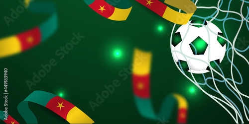 Soccer ball. Bright sports banner in yellow and green. Vector
