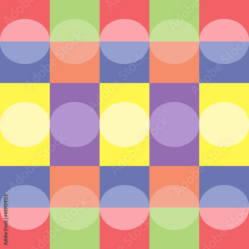 The semicircle vectors alternate two colors in one row when the second row changes to the opposite color.