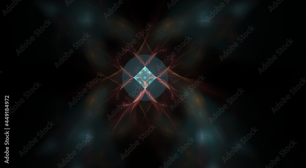 Exquisite Symmetric Digital Fractal with soothing lines and smooth flowing pastel colors Exquisite Symmetric Digital Fractal with soothing lines and smooth flowing pastel colors