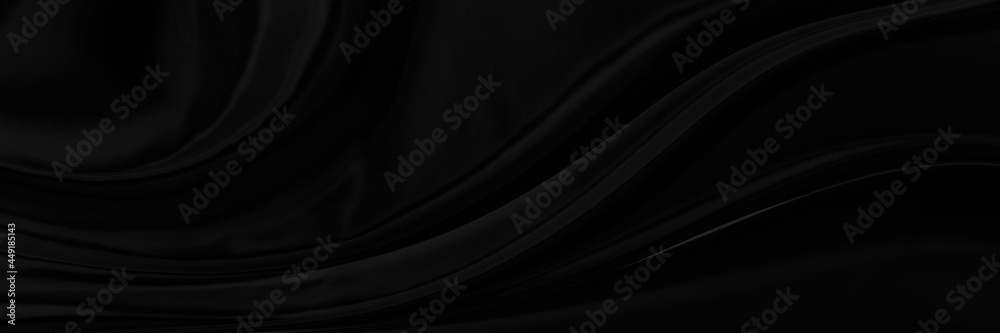 Black gray satin dark fabric texture luxurious shiny that is abstract silk cloth panorama background with patterns soft waves blur beautiful. Black gray satin dark fabric texture luxurious shiny that is abstract silk cloth panorama background with patterns soft waves blur beautiful.