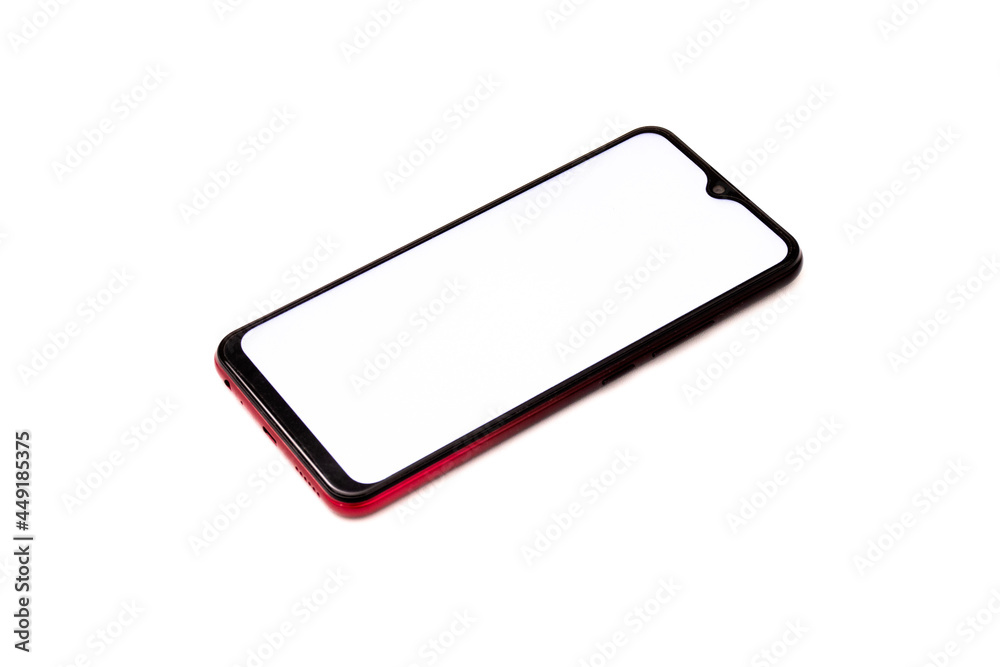 holding a phone on a white background holding a phone on a white background