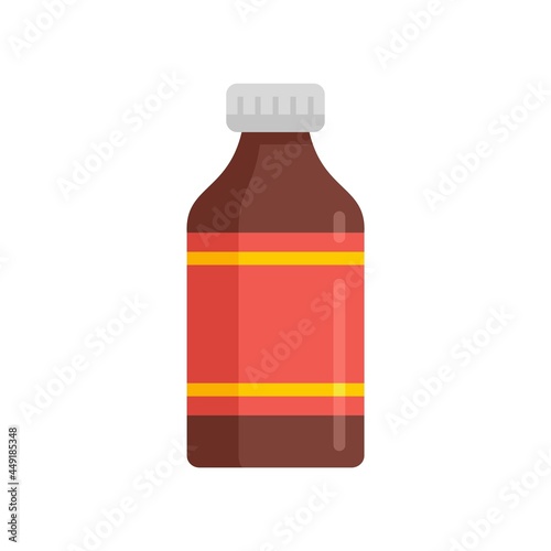 Medicine cough syrup icon flat isolated vector
