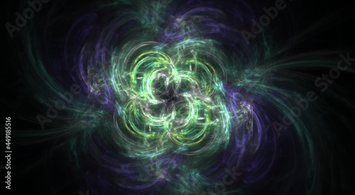 Dynamic Digital Fractal with energetic lines and smooth flowing pastel colors showing symmetry