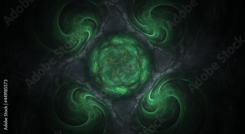 Dynamic Digital Fractal with energetic lines and smooth flowing pastel colors showing symmetry