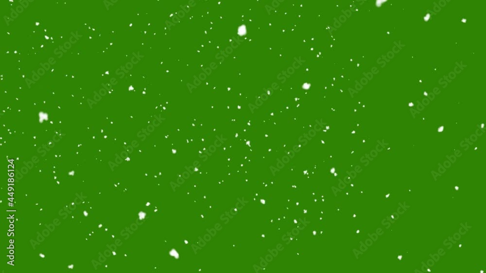 Snow falling on green screen background