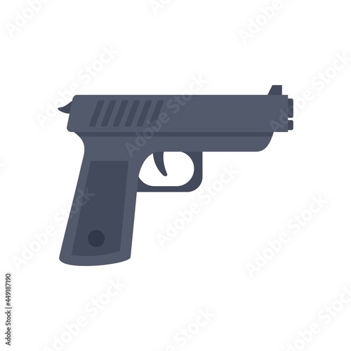 Policeman gun icon flat isolated vector