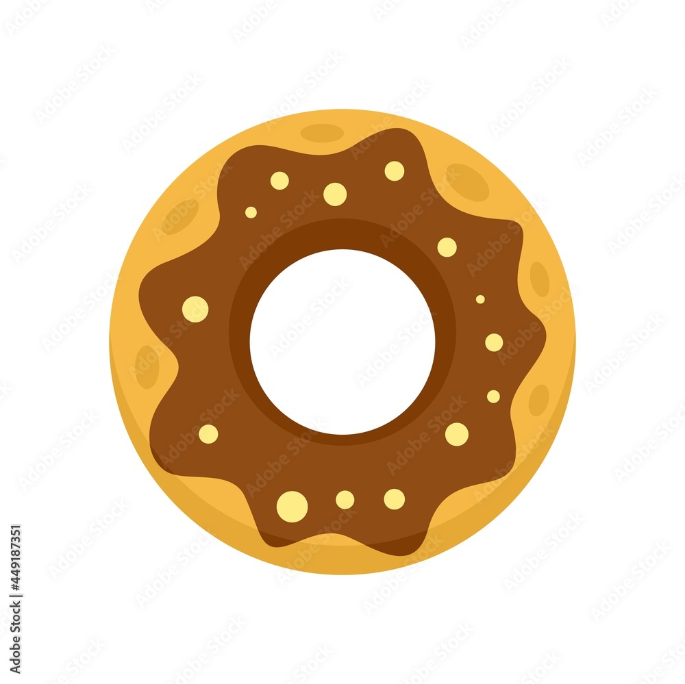 Policeman donut icon flat isolated vector Policeman donut icon flat isolated vector