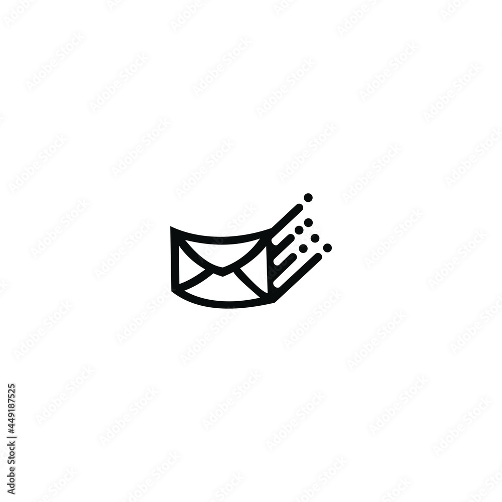 Fast mail logo message vector icon illustration design