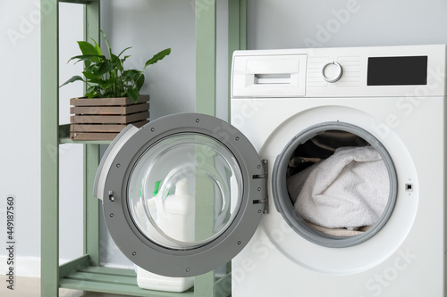 Modern white washing machin...