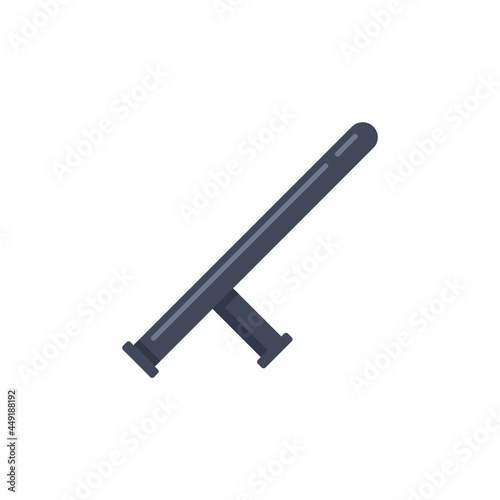 Policeman baton icon flat isolated vector