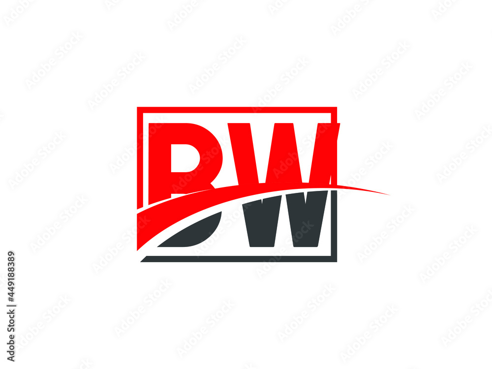Fototapeta premium B W, BW Letter Logo Design