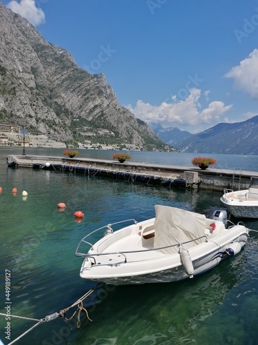 The stunning landscape around the small harbour towns in Lake Garda in Northern Italy, Europe