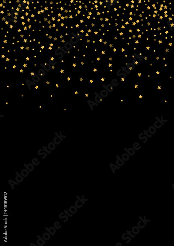 Gradient Vibrant Confetti Texture. Holiday Star Background. Yellow Sequin Shine Pattern. Winter Glitter Design. Gold Spatter Illustration