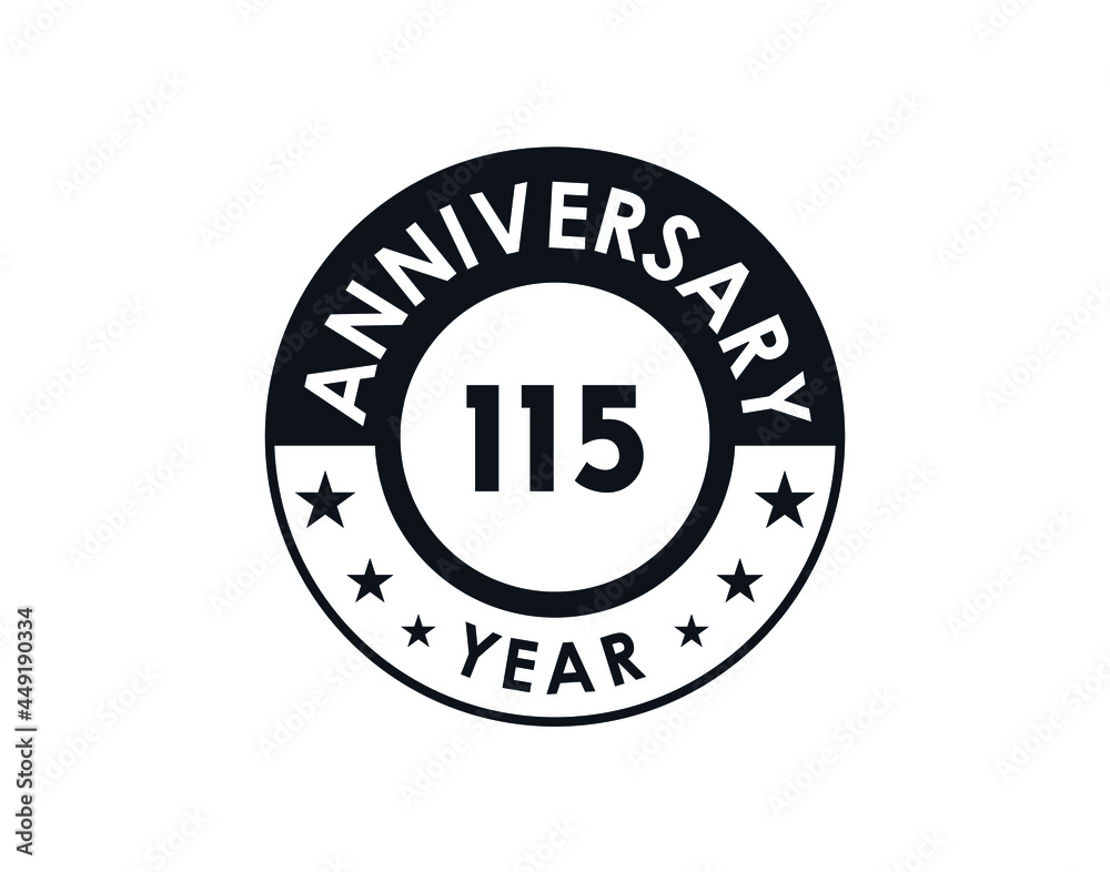 115 years anniversary badge vector design 115 years anniversary badge vector design