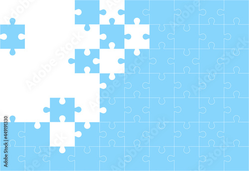 Pieces of colorful puzzles (mosaic) in disassembled form. Team, connection, merge.