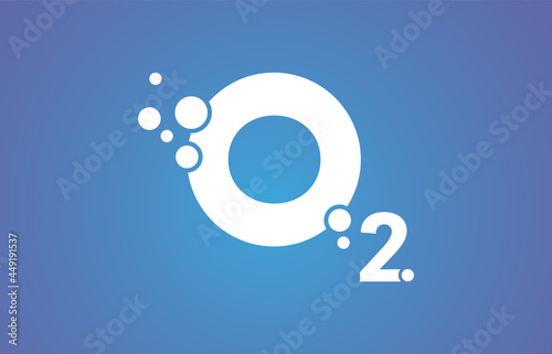Oxygen O2 bubble logo design. Oxygen icon vector illustration.