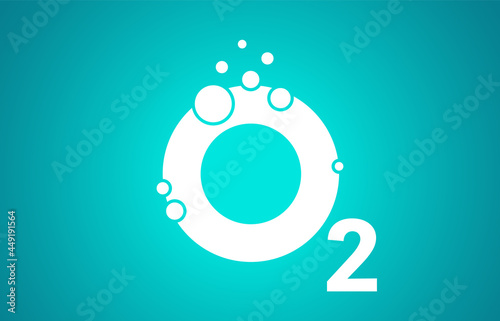 Oxygen O2 bubble logo design. Oxygen icon vector illustration.