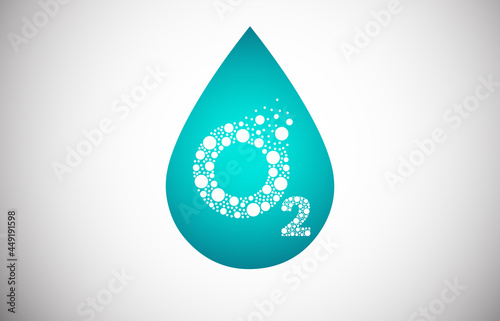 Oxygen O2 bubble logo design. Oxygen icon vector illustration.