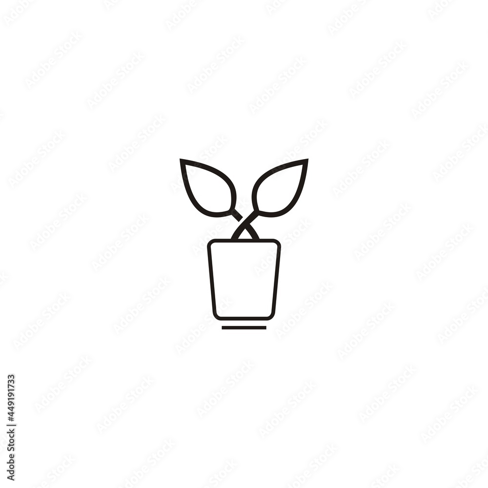 Leaf and Pot Ecology flower Vector Logo Template Illustration Design