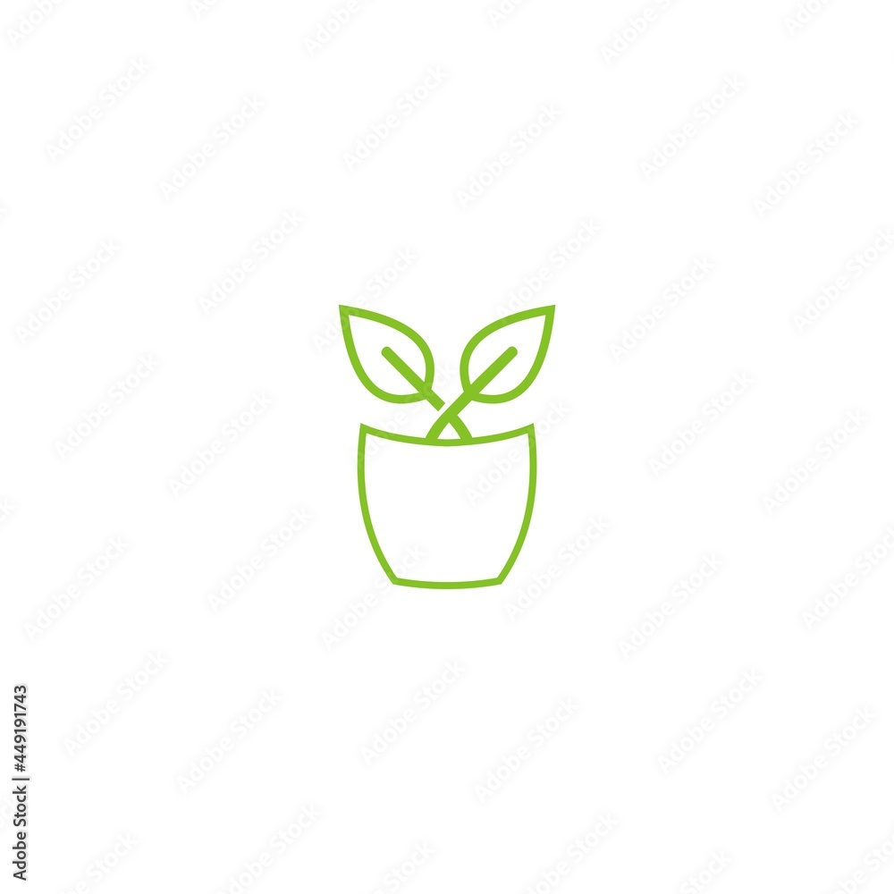 Leaf and Pot Ecology flower Vector Logo Template Illustration Design Leaf and Pot Ecology flower Vector Logo Template Illustration Design