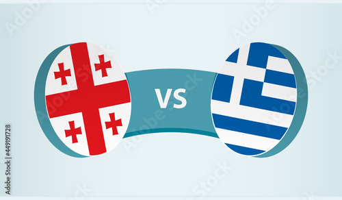 Georgia versus Greece, team sports competition concept.