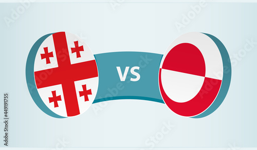 Georgia versus Greenland, team sports competition concept.