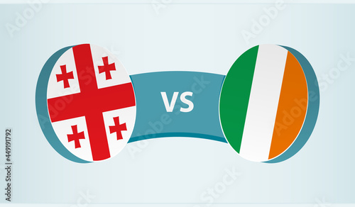 Georgia versus Ireland, team sports competition concept.