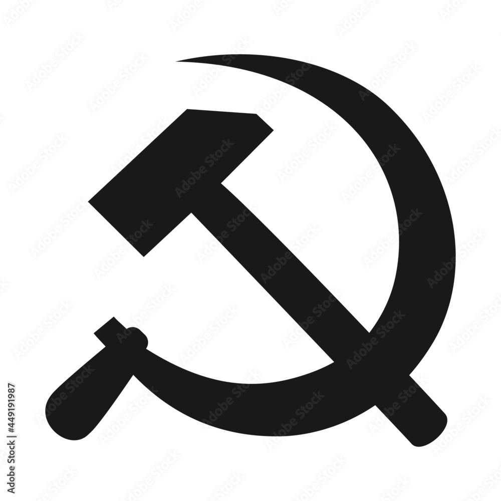 Ταπετσαρία Hammer and sickle high quality vector illustration - Communism black symbol isol