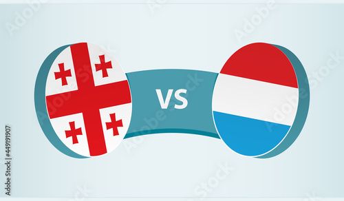 Georgia versus Luxembourg, team sports competition concept.