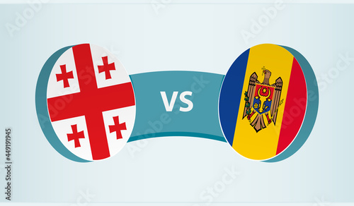 Georgia versus Moldova, team sports competition concept.