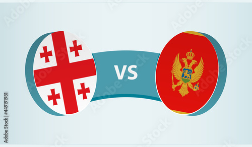 Georgia versus Montenegro, team sports competition concept.