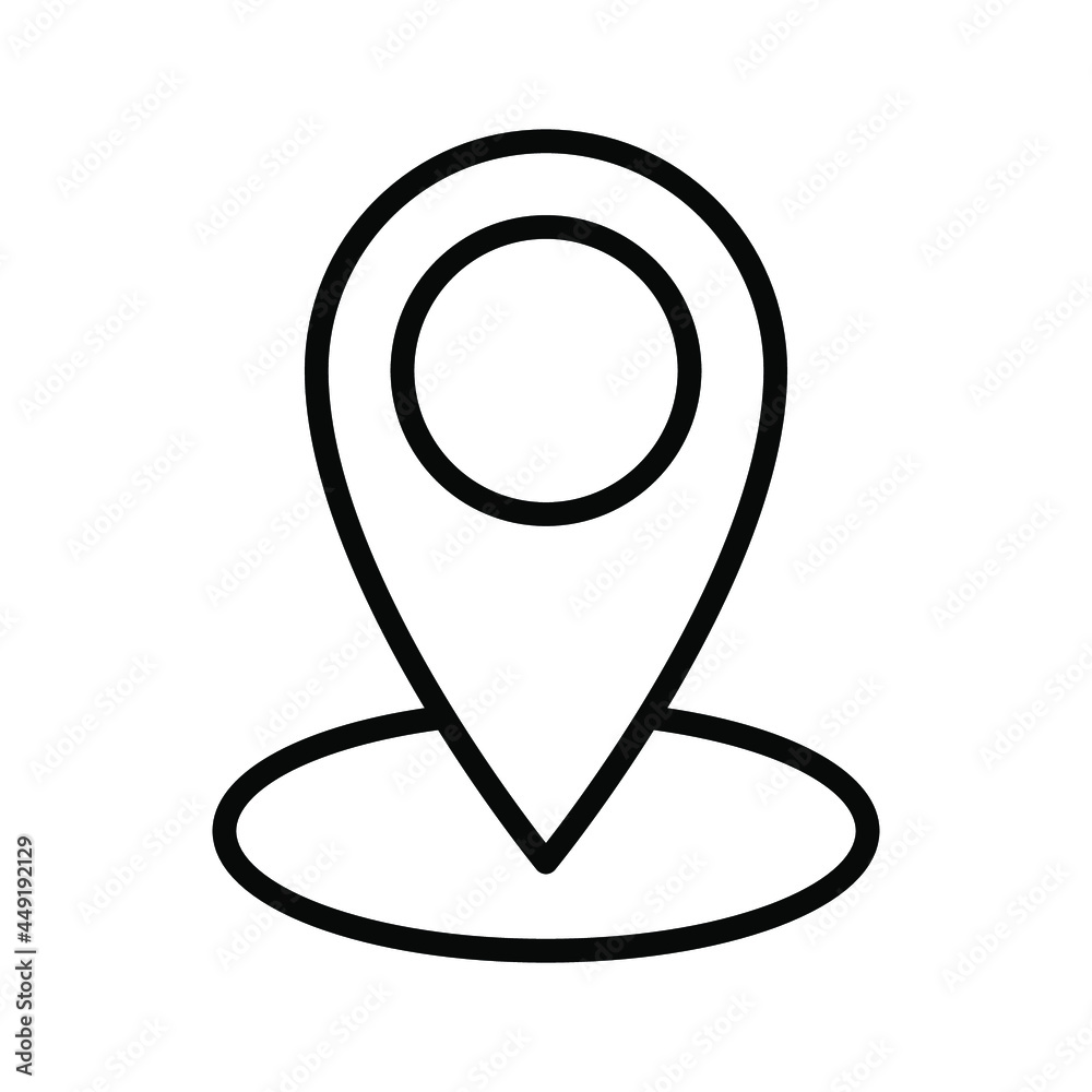Location icon in thin line style. Outline navigation icon. Linear map pointer icon isolated. Vector illustration. Location icon in thin line style. Outline navigation icon. Linear map pointer icon isolated. Vector illustration.