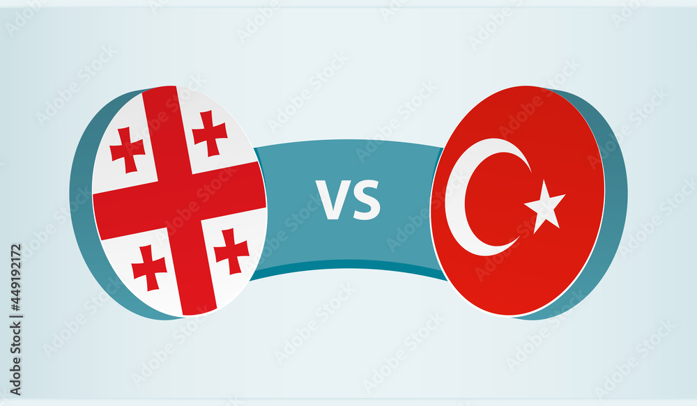 Georgia versus Turkey, team sports competition concept. Georgia versus Turkey, team sports competition concept.