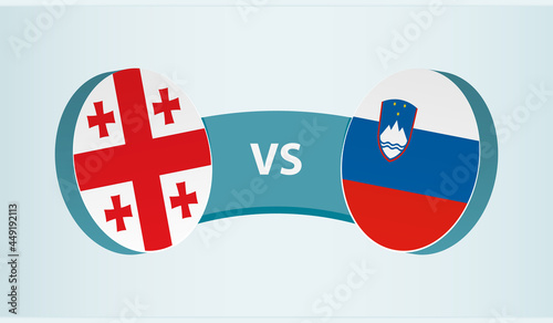 Georgia versus Slovenia, team sports competition concept.