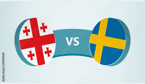 Georgia versus Sweden, team sports competition concept.