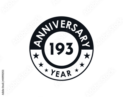 193 years anniversary badge vector design