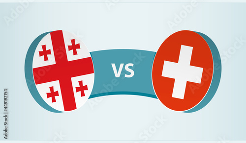 Georgia versus Switzerland, team sports competition concept.