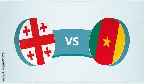 Georgia versus Cameroon, team sports competition concept.