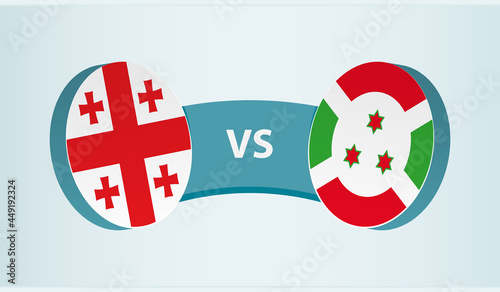 Georgia versus Burundi, team sports competition concept.