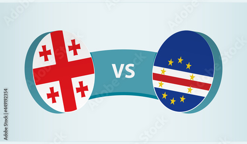 Georgia versus Cape Verde, team sports competition concept.