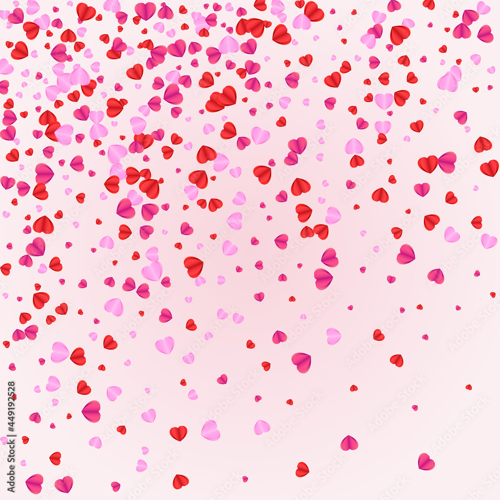 Purple Heart Background Pink Vector. Celebration Texture Confetti. Pinkish Banner Frame. Tender Confetti Gift Backdrop. Fond Design Illustration.