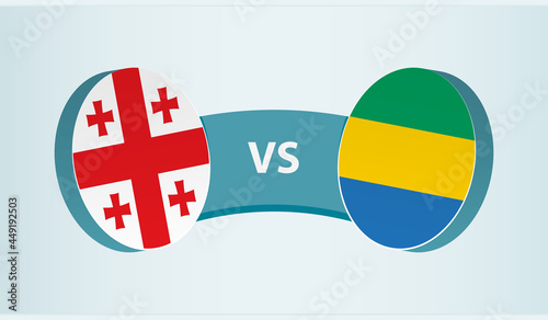 Georgia versus Gabon, team sports competition concept.