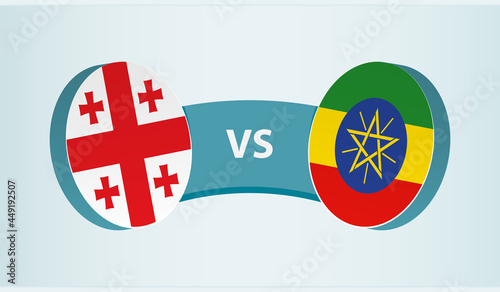 Georgia versus Ethiopia, team sports competition concept.