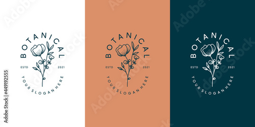 Beautiful flower floral logotype collection in minimal style