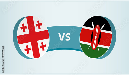 Georgia versus Kenya, team sports competition concept.
